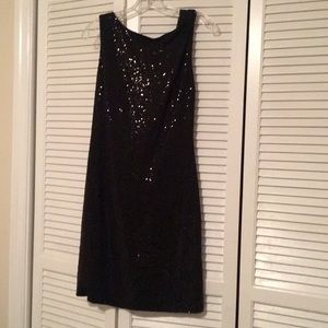 Black Sequined Plunging-Back Cocktail dress